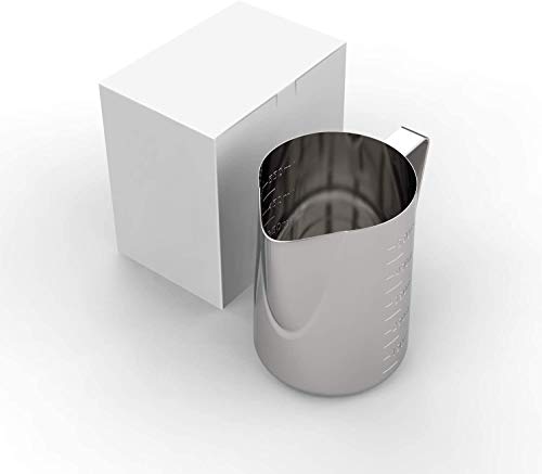 Stainless Steel Milk Frothing Pitcher, 20 ounce (600 ml), Barista Tool, Frother Jug for Espresso Machine Coffee Cappuccino Latte Art - Thumbnail 4