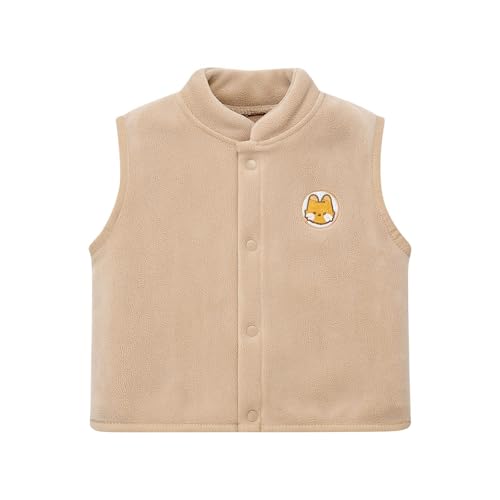 Kids Fleece Winter Vest Cute Cartoon Patterns Button Down Warm Cotton Jacket Sleeveless Fall Outwear for Boys Girls