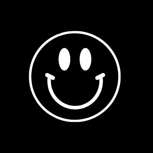 Grinchy Smirk Face Decal - White Vinyl Sticker For Cars, Laptops, Walls - 4.5x4.2 Inches