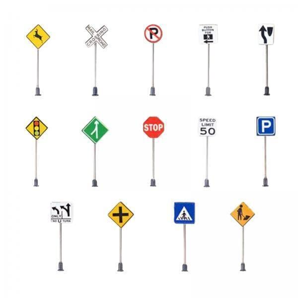 2X Handmade Pack of 14 1:87 HO Scale Signs Scenes Decor