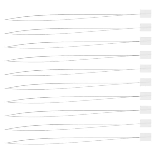 PLAFOPE Enhebrador de Agujas para Bordado 10 Piezas Alambre de Acero 0.15X150 MM para Hilo Fino y Agujas Pequeñas, Herramienta Portátil para DIY, Punto de Cruz y Abalorios, Color