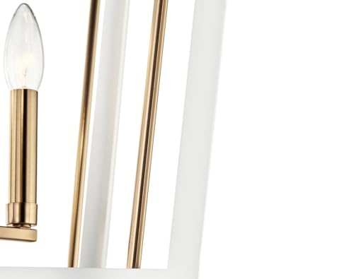 Kichler Delvin 4-Light Pendant Light Fixture with Clear Glass and White Cage in Champagne Bronze, Updated Traditional Hanging Light for Kitchen Island, Dining Room, or Foyer (16" x 24"), 52619CPZWH by Kichler - Image 4