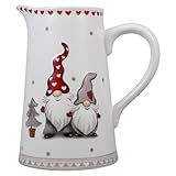pichet carafe cruche Capacité et design unique: cette cruche en porcelaine de noël offre une capacité idéale pour servir des boissons froides lors des fêtes, avec une apparence créative et un design nordique qui apporte une touche élégante à votre table, pichet d'eau de noël cruche en porcelaine de noël, christmas pichet, gnome noel, pot noel, pichet en céramique ou porcelaine