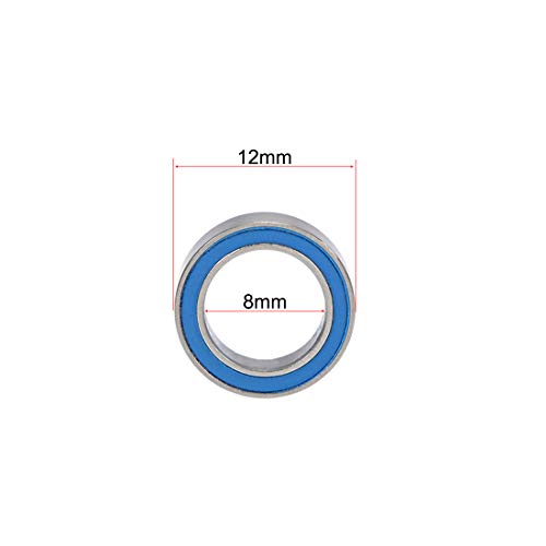 Uxcell A19092000UX1288 Mr128-2Rs Deep Groove Ball Bearings 8Mm Inner Dia 12Mm Od 3.5Mm Bore Double Sealed Chrome Steel Blue Seal Z2 10Pcs thumb #3