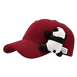 Cute Panda Baseball Cap Unisex Adult 3D Funny Animal, Hip Hop Fashion Style, Adjustable Novelty Hat with Panda Hug (US, Alpha, One Size, Cotton Wine)