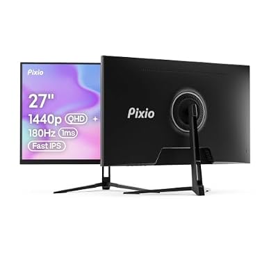 Pixio PX278 Wave 27 inch 180Hz Refresh Rate Quad HD 1440p Resolution Fast IPS Panel 1ms GTG Response Time Built-in Speakers Gaming Monitor with AMD FreeSync