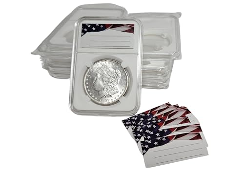 10-Pack Coin Slab Snap Display Holder Storage 38mm for Morgan,Peace,IKE Silver Dollar Clear Acrylic Cases