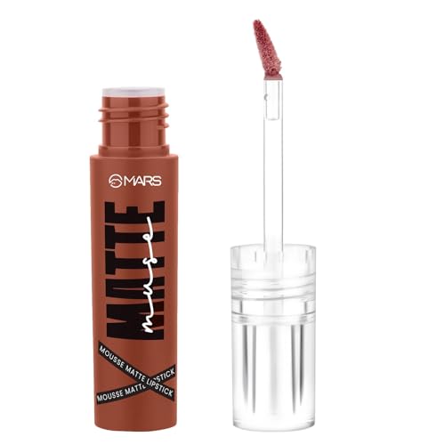 Image of MARS Matte Muse Mousse Lipstick (3ml) (14-RUNWAY QUEEN) with Doe-Foot Applicator | Highly Pigmented | Smooth Texture | Hydrating Formula | Blurry Lips Effect (Pack of 2)