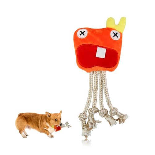 Juguete mordible para cachorros con cuerda y peluche suave
