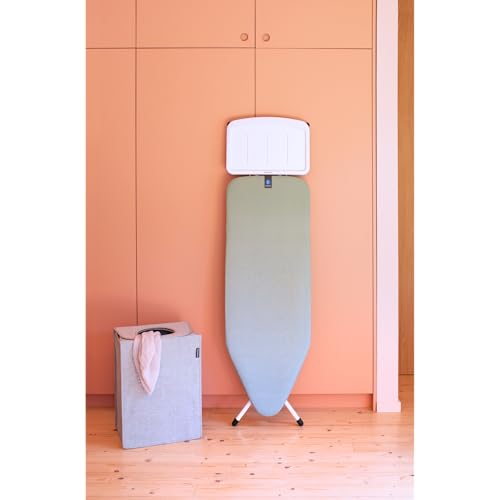 Image of Brabantia XL Comfort Ironing Board with Solid Steam Generator Rest | Large (Size C) | Fairtrade Soothing Sea Cover | Adjustable Height (27-38 inch), XL Rest, Easy Fold, Anti-Collapse Lock, Non-Slip Feet