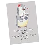 Mr. & Mrs. Panda Ansichtskarte Hebamme Superheld - Geschenk, Geburtshilfe, Unterstützung, Hebammen, Beruf, menschlich, Postkarten, medizinische Betreuung, Berufe, Postkarte, Ansichtskarten, Grußkarte