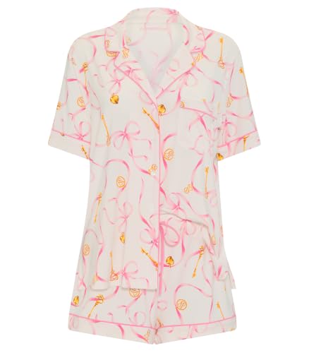 Image of Victoria's Secret Women's Modal Pajama Set, Short Sleeve Button Down Shirt & Shorts