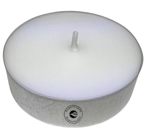 Superfind24® Set di 48 lumini XXL Jumbo con 6 bicchieri, ideali per riscaldamento di emergenza (istruzioni per costruire autonomamente), per blackout, lampade aromatiche, fornelli, profumi, durata 8