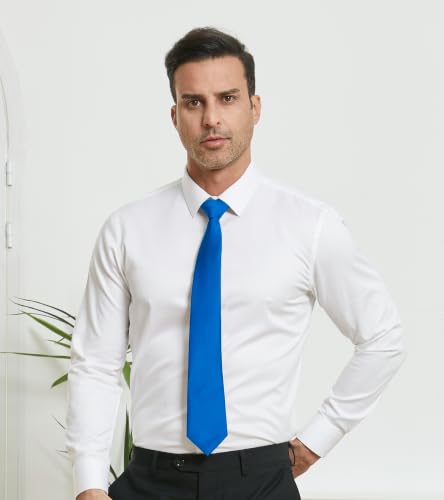 Image of DecTwig Men's Ties Solid Color Formal Neckties 3.15 inch (8CM) Black Ties For Men
