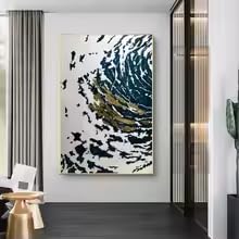 Peinture abstraite feuille d'or pour illuminer votre intérieur
