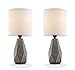 Set of Two Grey and Black Faceted Table Lamps