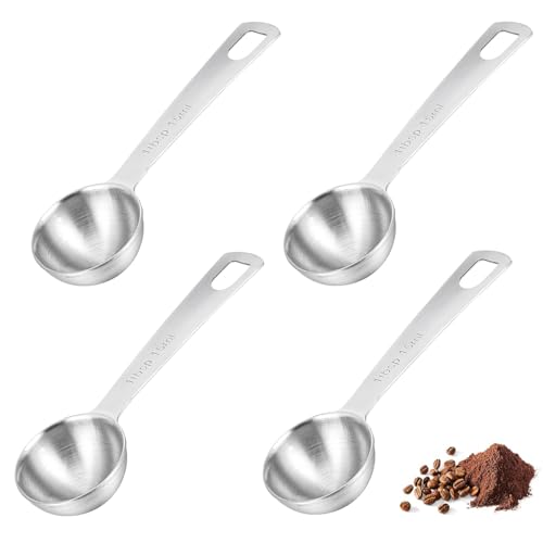 SIXHAOBU 4 Pezzi Set di Cucchiai Dosatori da 15 Ml, Cucchiaio Porzionatore Per Caffè, Cucchiaio Per Spezie In Acciaio Inox per la Cottura al Forno e la Cucina in Casa