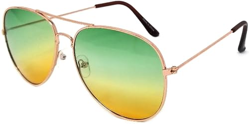 Image of OWL Aviator Pilot Sunglasses for Women and Men Size Medium Gold, Black, Silver, Bronze, Colorful Metal Frame