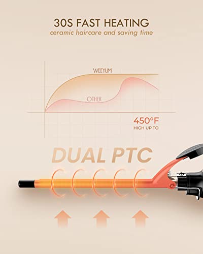Small Curling Iron 3/8 Inch Barrel, Small Curling Wand for Short Hair, 9mm Fine Curling Iron Ceramic Tourmaline