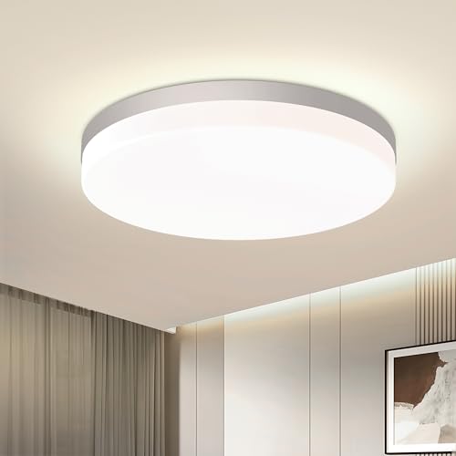 EASY EAGLE Plafon LED Redondo 36W, 4000K Lampara Led Techo 3600LM, IP44 Impermeable Luz Modern, Plafones para Cocina Baño Cocina Sala Dormitorio Balcón Pasillo Ø23CM