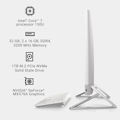 Image of Customized Laptop, Create Using Dell 27 All-in-One Desktop, 27 inch FHD IPS Touchscreen, 10-Core 7 150U (Up to 5.5GHz), 32GB DDR5 RAM, 1TB SSD, NVIDIA GeForce MX570A, Wi-Fi 6E, KB & Mouse
