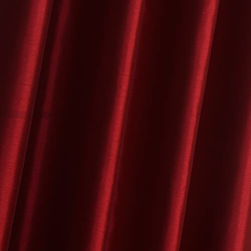 Image of GYROHOME Christmas Decoration Indoor Faux Silk Room Darkening Curtains, Fully Lined Solid Color Window Treatment Drapes Thermal Insulated Grommet Top Room Drapes, (2panels,52x84inch, Christmas Red)