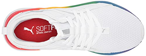 PUMA Puma SOFTRIDE Sophia Running Shoe, White-Silver-High Risk Red, 6.5 US Unisex Big Kid