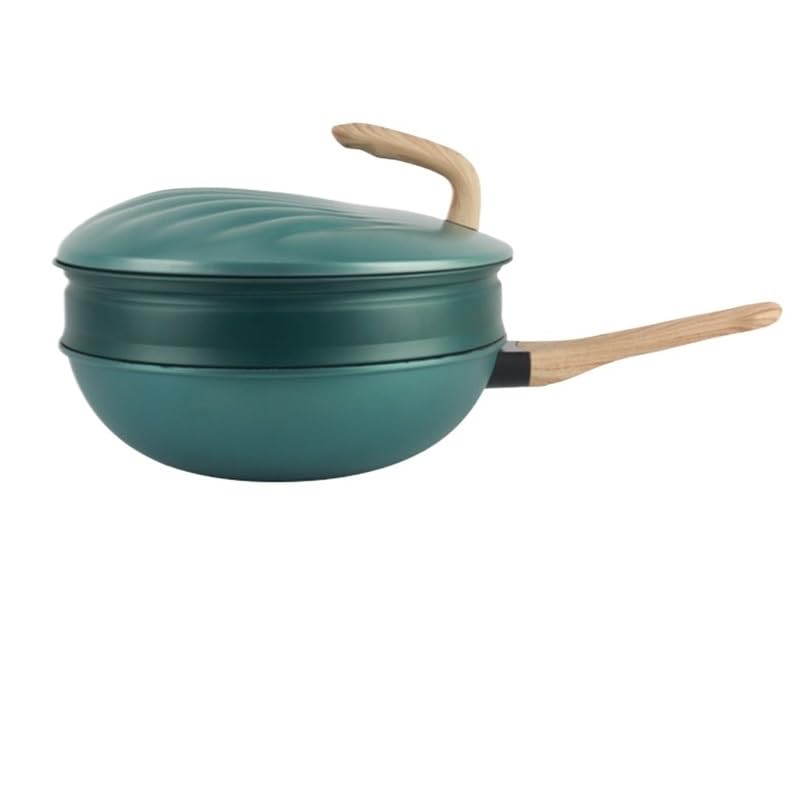 MOBYGKFY Olla Antiadherente con Vaporera, Vaporera, Freidora De Fondo, Estufa, Cocina De Inducción, Universal