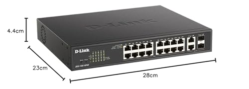 D Link DGS 1100 18PV2 Commutateur intelligent 16 x 101001000 PoE+ + 2 x SFP Gigabit combiné Montable sur rack PoE+ - vue 6