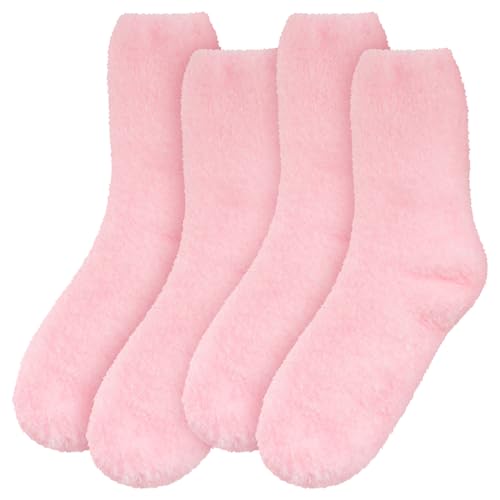 Image of BambooMN Women's Fuzzy Soft Colored Socks