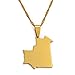 Produktbild Stylish-Art Mauretanien-Karten-Halskette,Attraktiver Mauretanischer Karten-Anhänger,Geometrisches Schmuck-Amulett Für Damen Und Herren,Patriotische Ornamente,Schmuck,Gold,60 cm Kette