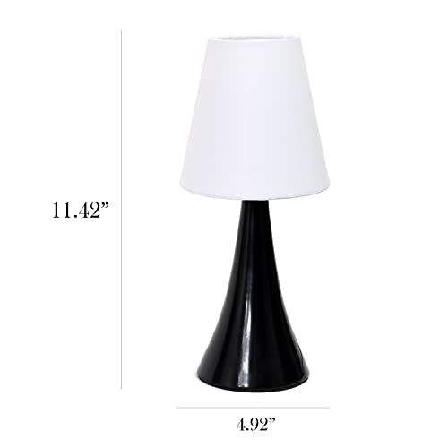 Set 2 Lámparas de Mesa Valencia 12" Negro y Blanco miniatura 2