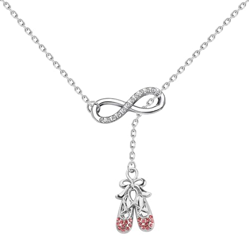 Ballerina Dance Slipper Shoe Necklace - Ballet Ballerina Dance Recital Gifts for Ballet Dancer Pendant Necklace2