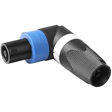QIANRENON 90 Angle NL4FC Speakon Audio Connector 4Pin Speakon Right Angle Male NL4 Adapter High Power 4 Pole Speaker Twist Lock Plug, for Neutrik NL4FC NL4FX NLT4X NL2FC Amplifier