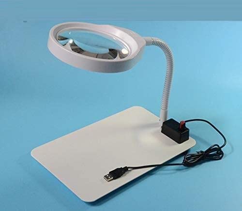 HWSY Lente d'Ingrandimento/Ausilio visivo Pdok Manutenzione Saldatura Lettura Lente d'Ingrandimento da Tavolo con Lampada da Tavolo a LED PD-032C Lente d'Ingrandimento con interfaccia USB ad