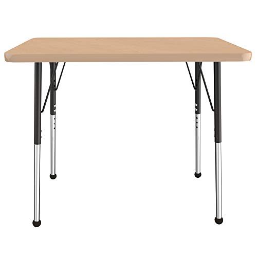 FDP 24" x 36" Rectangle Table with Ball Glide Legs - Maple/Maple/Black