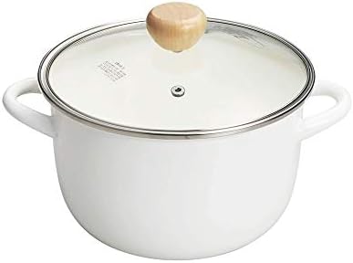 Enameled Cast Iron Pot with Transparent Lid -3.5 Quart Sauce pan with Overflow Against desing, Use as Butter Warmer Enamelware Stockpot