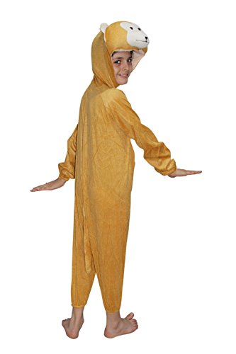 Kaku Fancy Dresses Fleece Monkey Wild Animal Costume For Kids - Brown, 7-8 Years | Animal Fancy Dress For Boys & Girls