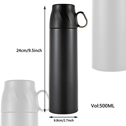 Sonncson Stainless Steel Insulated Water Bottle,Vacuum Thermoses Cup With Handle & Leakproof Lid,Double Walled Flask Coffee Cup Keep Hot & Cold 12 Hours,Sport Travel Mug Bpa Free 17Oz (Black) #TOP6