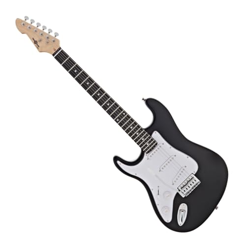 LA Left Handed Electric Guitar Black 10W Guitar Amp & Accessory Pack | For left-handed beginner guitarists comfortable lightweight body 2-band EQ amp with headphone output accessories include product thumbnail 9