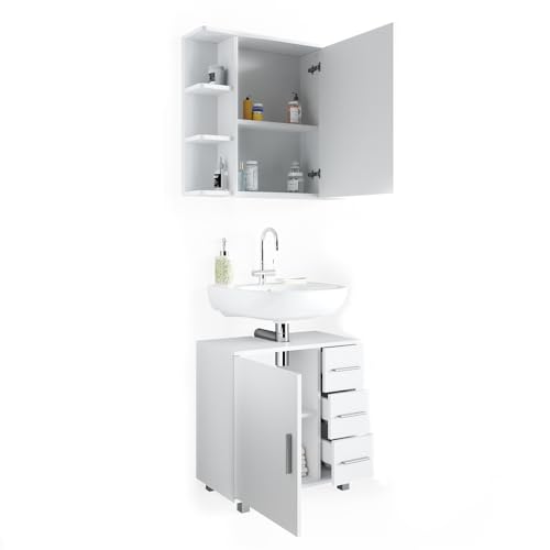 Vicco Set Mobili Bagno Ilias, Bianco, 2 Parti - 7