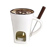 Construction robuste : la structure en céramique de cette tasse à fondue offre une excellente stabilité à la chaleur, permettant une dissolution rapide et uniforme du chocolat ou du fromage tout en préservant l'esprit, ajoutant du charme à des événements festifs ou des cours de dessert informels