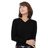 [ゴビ] カシミヤ１００％ Vネック セーター カラー：ブラック サイズ：L