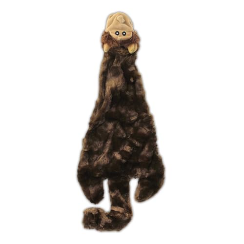 Best Pet Supplies 2-in-1 Stuffless Squeaky Dog Toys with Soft, Durable Fabric for Small, Medium, and Large Pets, No Stuffing for Indoor Play, Holds a Plastic Bottle - Monkey, Large