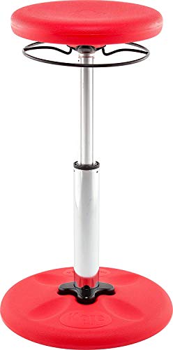 Image of Kore Kids Adjustable Wobble Stool, Ages 8-14, 16.5-24in Tall, Red | Flexible seating for classroom and home boosts focus, improves posture and channels energy; anti-tip base; Made in USA