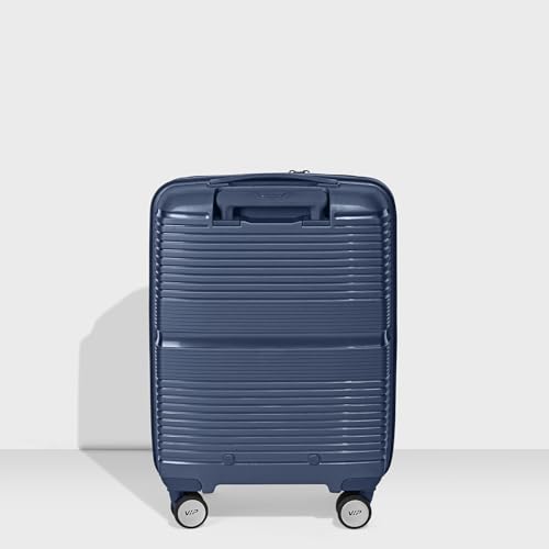 Image of VIP AER Plus Pro Cabin Trolley Bag 56cm | Small | Hard Luggage | Smooth 8-Wheel Suitcase with Laptop Compartment | Flushed TSA Lock - Business Travel Luggage | 3 Years International Warranty (Blue)
