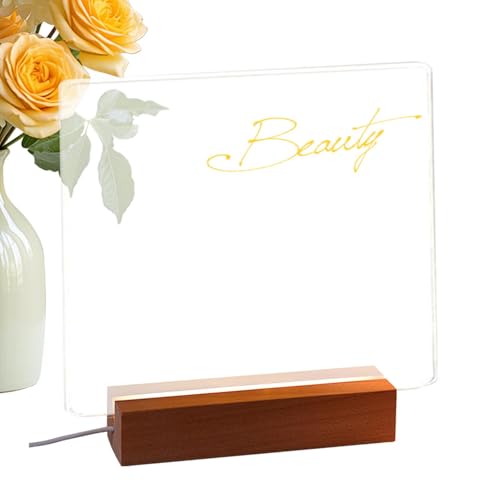 Mémo lumineux transparent acrylique effaçable pour remplacer les tableaux classiques sombres