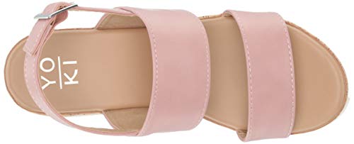 Yoki-Brenda-80 Women's Open Toe Flat Form Sandal, Blush, 9 M Us #TOP4