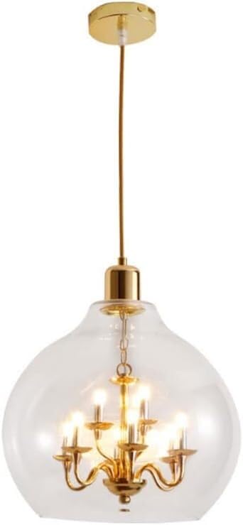 Genérico Lámpara colgante de cristal transparente estilo americano loft bar retro con velas,araña de cristal