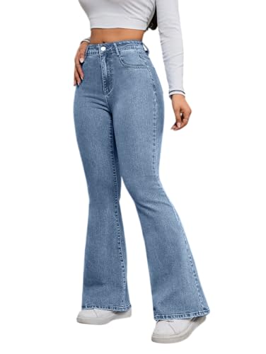 Image of Tagas High Waist Bootcut Fit Denim Jeans for Women | Stretchable Slim Fit Flared Jeans|Relaxed Fit Pant|Jeans for Womens|